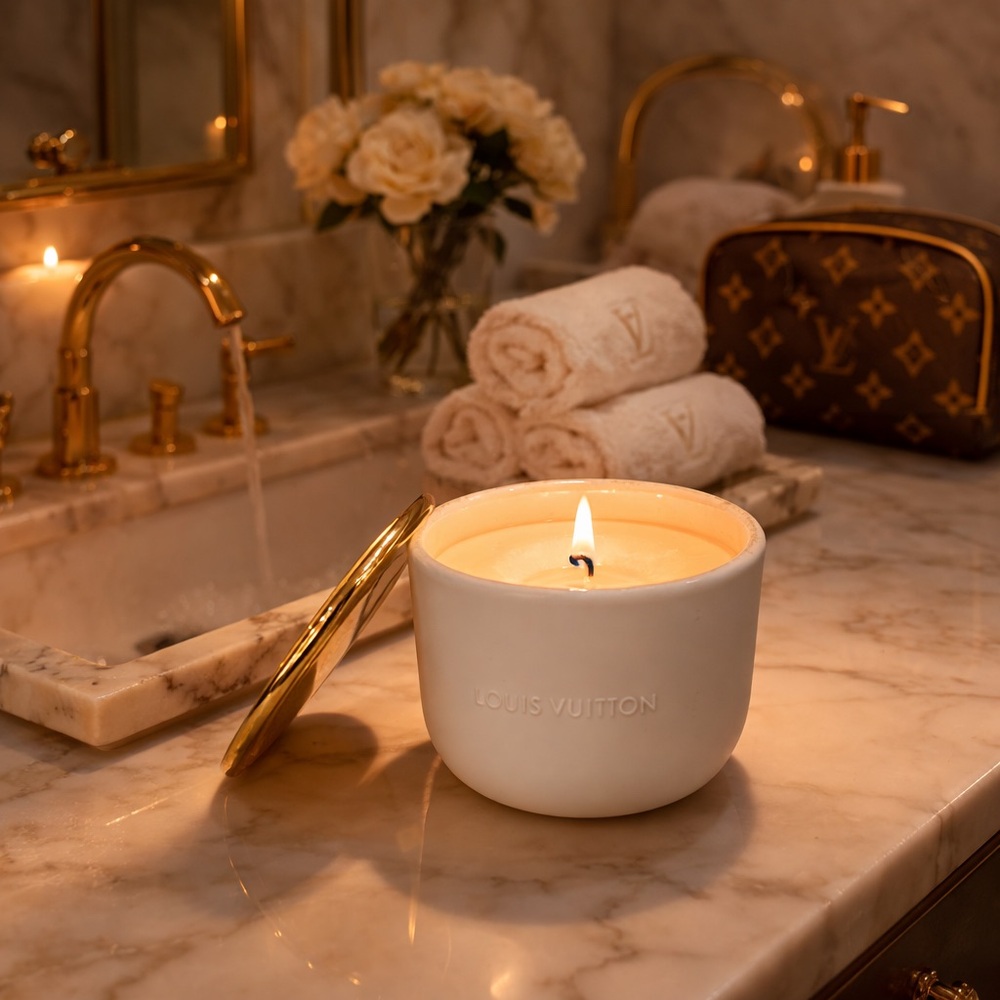 Authentic Louis Vuitton White Ceramic Scented Candle
